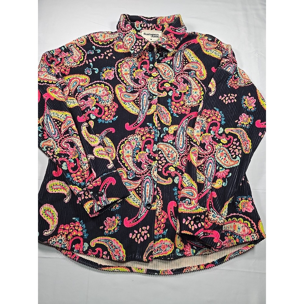 Anthropologie Savanna Jane Corduroy Boho Western Shirt Women's M